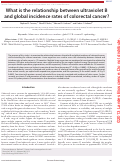 Cover page: What is the relationship between ultraviolet B and global incidence rates of colorectal cancer?