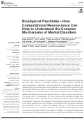 Cover page: Biophysical Psychiatry—How Computational Neuroscience Can Help to Understand the Complex Mechanisms of Mental Disorders