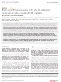 Cover page: Brain microRNAs associated with late-life depressive symptoms are also associated with cognitive trajectory and dementia