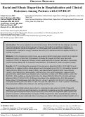 Cover page: Racial and Ethnic Disparities in Hospitalization and Clinical Outcomes Among Patients with COVID-19