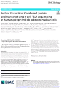 Cover page: Author Correction: Combined protein and transcript single-cell RNA sequencing in human peripheral blood mononuclear cells