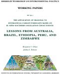 Cover page: The Application of Seasonal to Interannual Climate Forecasts Based on El Niño - Southern Oscillation (ENSO) Events:  Australia, Brazil, Ethiopia, Peru, and Zimbabwe