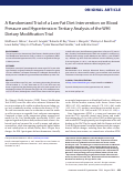 Cover page: A Randomized Trial of a Low-Fat Diet Intervention on Blood Pressure and Hypertension: Tertiary Analysis of the WHI Dietary Modification Trial