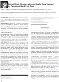 Cover page: Racial/Ethnic Discrimination in Health Care: Impact on Perceived Quality of Care