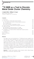 Cover page: 17O NMR as a Tool in Discrete Metal Oxide Cluster Chemistry