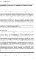 Cover page: Infrastructure Provisioning and Health Service Utilization in AfricaDoes Governance Explain the Gap?