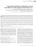 Cover page: Programmed Cell Death in Neurospora crassa Is Controlled by the Allorecognition Determinant rcd-1