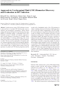 Cover page: Approach to Cerebrospinal Fluid (CSF) Biomarker Discovery and Evaluation in HIV Infection