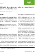 Cover page: Ubiquitin‐dependent regulation of transcription in development and disease