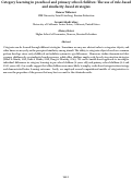 Cover page: Category learning in preschool and primary school children: The use of rule-based and similarity-based strategies