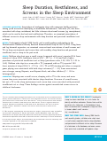 Cover page: Sleep Duration, Restfulness, and Screens in the Sleep Environment