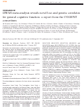 Cover page: Erratum: GWAS meta-analysis reveals novel loci and genetic correlates for general cognitive function: a report from the COGENT consortium