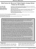 Cover page: Risk Factors for Recurrent Violent Injuries Among African Women in The Gambia