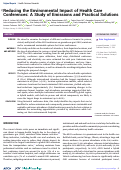 Cover page: Reducing the Environmental Impact of Health Care Conferences: A Study of Emissions and Practical Solutions.