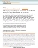 Cover page: Delivery of crop pollination services is an insufficient argument for wild pollinator conservation