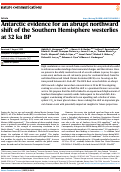 Cover page: Antarctic evidence for an abrupt northward shift of the Southern Hemisphere westerlies at 32 ka BP.