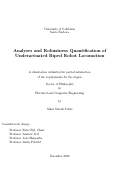 Cover page: Analyses and Robustness Quantification of Underactuated Biped Robot Locomotion