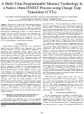 Cover page: A Multi-Time Programmable Memory Technology in a Native 14nm FINFET Process using Charge Trap Transistors (CTTs)
