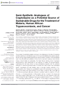 Cover page: Semi-Synthetic Analogues of Cryptolepine as a Potential Source of Sustainable Drugs for the Treatment of Malaria, Human African Trypanosomiasis, and Cancer.