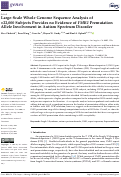 Cover page: Large-Scale Whole Genome Sequence Analysis of &gt;22,000 Subjects Provides no Evidence of FMR1 Premutation Allele Involvement in Autism Spectrum Disorder.