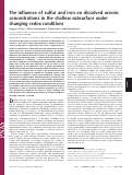 Cover page: The influence of sulfur and iron on dissolved arsenic concentrations in the shallow subsurface under changing redox conditions