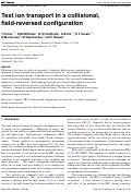 Cover page: Test ion transport in a collisional, field-reversed configuration