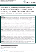 Cover page: Using a social marketing framework to evaluate recruitment of a prospective study of genetic counseling and testing for the deaf community