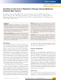 Cover page: Variation in the Cost of Radiation Therapy Among Medicare Patients With Cancer