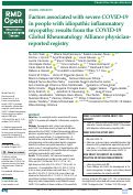 Cover page: Factors associated with severe COVID-19 in people with idiopathic inflammatory myopathy: results from the COVID-19 Global Rheumatology Alliance physician-reported registry