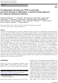 Cover page: Pre-deployment risk factors for PTSD in active-duty personnel deployed to Afghanistan: a machine-learning approach for analyzing multivariate predictors