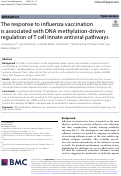 Cover page: The response to influenza vaccination is associated with DNA methylation-driven regulation of T cell innate antiviral pathways.