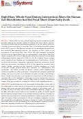 Cover page: High-Fiber, Whole-Food Dietary Intervention Alters the Human Gut Microbiome but Not Fecal Short-Chain Fatty Acids