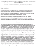 Cover page: Learning through Film: Lessons from Workshops for Teachers and Pre-service Teachers of English