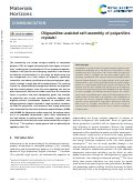 Cover page: Oligoaniline-assisted self-assembly of polyaniline crystals