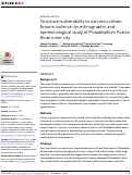 Cover page: Structural vulnerability to narcotics-driven firearm violence: An ethnographic and epidemiological study of Philadelphia’s Puerto Rican inner-city