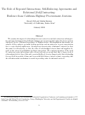 Cover page: The Role of Repeated Interactions, Self-Enforcing Agreements and Relational [Sub]Contracting: Evidence from California Highway Procurement Auctions