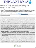 Cover page: A Low-Cost Facial and Dental Regional Anesthesia Task Trainer