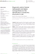 Cover page: Diagnostic yield of dental radiography and digital tomosynthesis for the identification of anatomic structures in cats