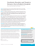 Cover page: Psychiatric Disorders and Trends in Resource Use in Pediatric Hospitals