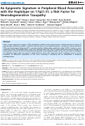 Cover page: An Epigenetic Signature in Peripheral Blood Associated with the Haplotype on 17q21.31, a Risk Factor for Neurodegenerative Tauopathy