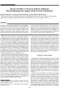 Cover page: Serum Ferritin in Chronic Kidney Disease: Reconsidering the Upper Limit for Iron Treatment