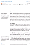 Cover page: Bevacizumab in the treatment of ovarian cancer