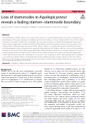 Cover page: Loss of staminodes in Aquilegia jonesii reveals a fading stamen–staminode boundary