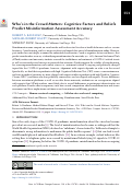 Cover page: Who's in the Crowd Matters: Cognitive Factors and Beliefs Predict Misinformation Assessment Accuracy