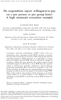 Cover page: Do Respondents Report Willingness-to-Pay on a per Person or per Group Basis? A High Mountain Recreation Example