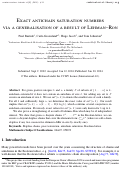 Cover page: Exact antichain saturation numbers via a generalisation of a result of Lehman-Ron