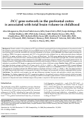 Cover page: DCC gene network in the prefrontal cortex is associated with total brain volume in childhood