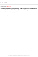 Cover page: Accelerating the development of new solar absorbers by photoemission characterization coupled with density functional theory