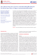 Cover page: The Clinical Outcomes of Lower Gastrointestinal Bleeding Are Not Better than Those of Upper Gastrointestinal Bleeding.