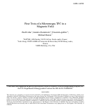 Cover page: First tests of a Micromegas TPC in a magnetic field